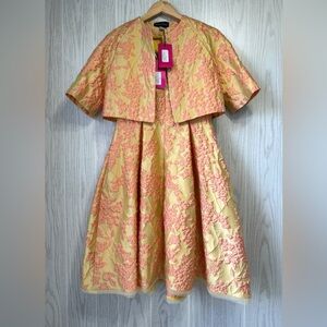 🌸 Talbot Runhof Floral Brocade Dress & Bolero Set | Size 40 / US 10 | NWT